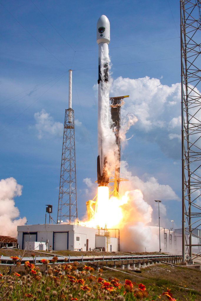 SpaceX Falcon 9 Rocket takes flight.