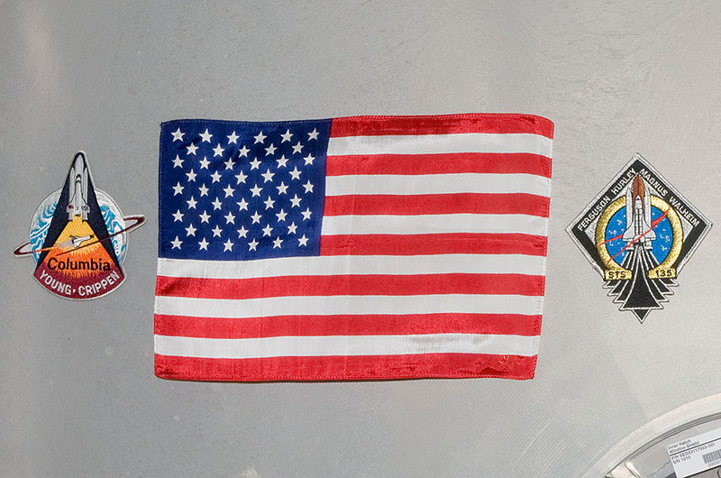 nasa sts-1 flag on iss