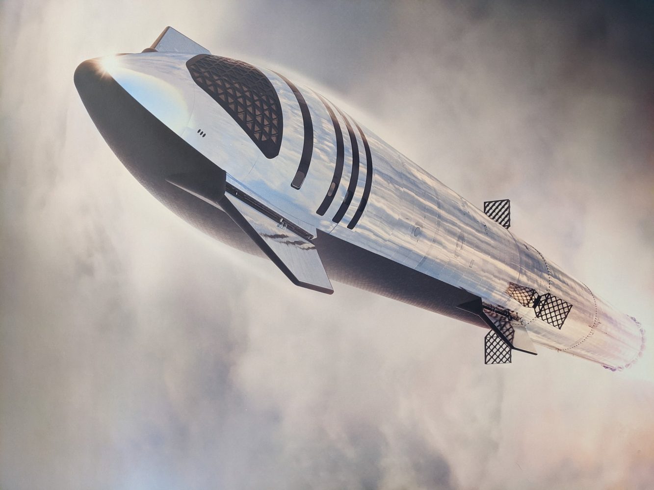 SpaceX Render of Starship in flight.