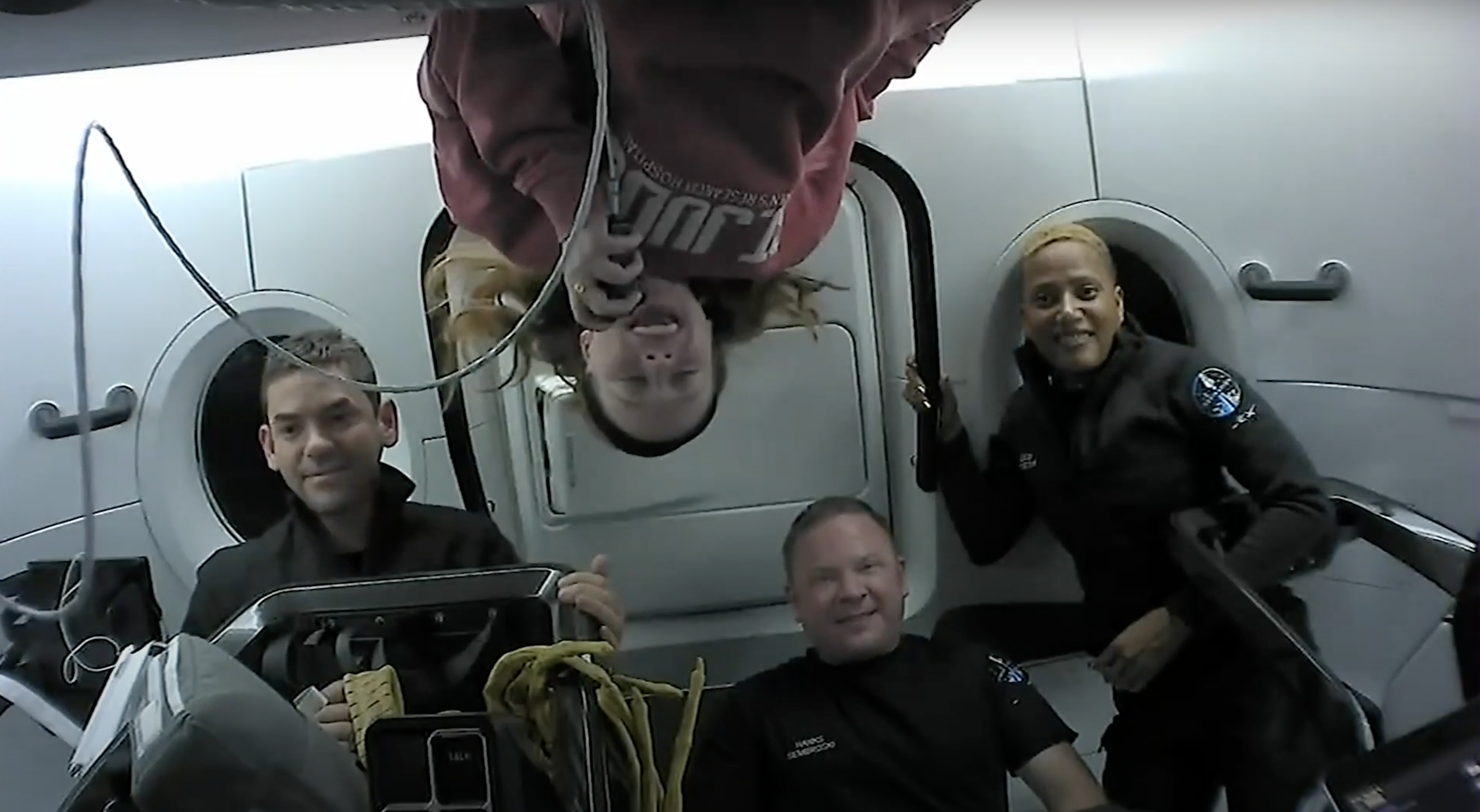 Inspiration4 Crew in orbit speaking with St. Jude patients.