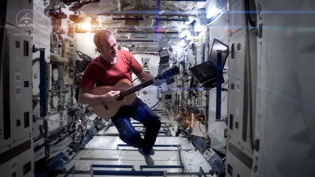 Astronaut Chris Hadfield performs in his iconic Space Oddity music video